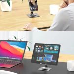 Pawa 360° Foldable Mobile & Tablet Stand (PW-RFS3601) – Adjustable Aluminum Holder with Silicone Grip, - Image 2