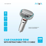 Pawa Car Charger Retractable Type C Cable in Oman – 50W Fast Charging - Image 2