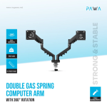 Pawa Double Gas Spring Computer Arms PW-CASGSM54 – Dual-Monitor Mount, 360° Rotation, Adjustable Tilt & Height – - Image 4
