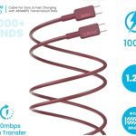 Pawa El Claro Series Premium Braided USB-C to USB-C 100W Fast Charging Cable – 1.2M,