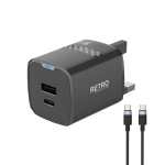 Pawa Retro 25 W PD+QC USB-C to USB-C Cable Bundle (TR225UKT) – Fast-Charge PD & QC Charger with Cable (Price In Oman)