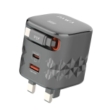 Pawa Retro 50 W UK Charger with Built‑in Retractable USB‑C Cable PW‑TAR50ACT – Fast Charge, Stylish Design –