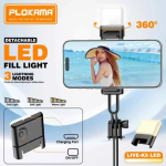 Plokama Live K5 Selfie Stick Tripod + Built-in LED Light & Bluetooth Remote – Foldable 3-in-1 Vlogging Stick - Image 5