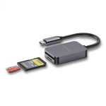 Porodo 2-in-1 USB-C Card Reader PD-21CDR – Fast Dual SD & MicroSD Memory Card Reader for USB-C Devices,