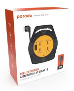 Porodo 4-Port Universal AC Socket Extension Reel with 10M Cable – Heavy-Duty Power Strip (PD-4ACE10M) - Image 4
