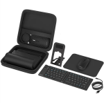 Porodo 6-in-1 Keyboard & Mouse Set PDKBMSC2285 – Foldable Keyboard, Wireless Mouse, Phone Stand & Travel Case