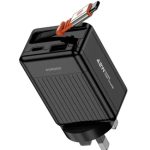 Porodo 75 cm Retractable Type‑C Super Quick Charger FWCH054 – 42 W GaN USB‑C + USB‑A Fast Charger (Price In Oman)