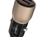 Porodo 95W PD Transparent Car Charger with 0.9M Lightning Cable – Desert Titanium