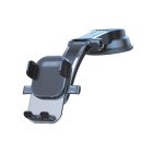 Porodo Auto-Clamp Dashboard Mount (PD-FE1CRM-BK) – Universal Design, 360° Rotation, One-Hand Operation, Strong Adhesive,