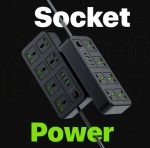 Porodo Blue 6-Port Power Socket with 3 USB-A & 1 Type-C Ports (PB-6ACPS1C3A-BK) – 2000W, 3m Cable, Universal Compatibility, - Image 3