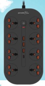 Porodo Blue 8AC Universal Power Strip FWCH035 – 3000W, 3m Cable, USB-C & USB-A Ports, - Image 2