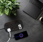 Porodo Blue 8AC Universal Power Strip FWCH035 – 3000W, 3m Cable, USB-C & USB-A Ports, - Image 4