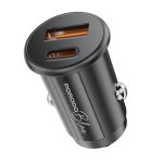 Porodo Blue Dual Port 30W Car Charger with C-to-C Cable – Fast Charging, Compact Design, Dual USB-A & USB-C Ports​ Best Price In Muscat Oman