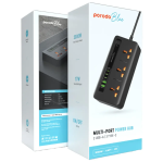 Porodo Blue Multi-Port Power Hub PB-3ACC2CM – 3 AC Sockets + 2×USB-A + 3×USB-C, 3000W (GCC Ready) - Image 3