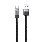 Porodo Braided 3A PD USB-A to USB-C Fast Charging Cable with Transparent Head – 1.2m - 3AACTH