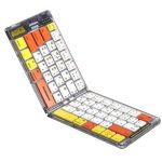 Porodo Crystal Folding Shell Wireless Keyboard PD-ETK03 – Foldable, Bluetooth, 65 Keys with Arabic Layout, Scissor Switches, Type-C Charging, Leather Backcase,