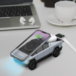 Porodo Cyber Dock Wireless Charger + 360° Rotating Stand PDMRCTWCGY – Fast Qi Charging for Phones, Smartwatches & Earbuds - Image 4