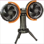 Porodo Dual Head Fan with Tripod Base, LED Light & Power Bank PD-LFST150 – Portable Rechargeable Cooling Fan - Price in Oman - Image 3