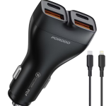 Porodo Dual Power 102 W Car Charger (USB-C + Lightning Cable) PDFWCH085 – Fast PD Charging for iPhone & USB-C Devices - Price in Oman