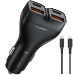 Porodo Dual Power 102 W Car Charger (USB-C + Lightning Cable) PDFWCH085 – Fast PD Charging for iPhone & USB-C Devices - Price in Oman