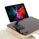 Porodo Foldable Tablet Stand (PD-CSAMSTD-BK) – Adjustable Neck, 360° Rotation, Compatible with Tablets & iPads, - Image 4