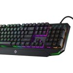 Porodo Gaming Mechanical Keyboard Ultra PDX217 – 104 Keys, RGB Lighting, Aluminum Panel, Red Switch – Arabic/English Layout,