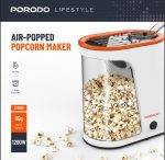 Porodo Lifestyle 1200W Air-Popped Popcorn Maker – Oil-Free, Quick 2-4 Min Prep, 60g Capacity, - Image 2
