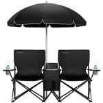Porodo Lifestyle Campshade Dual Camping Chair with Removable Umbrella & Cup Holder - Image 2