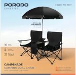 Porodo Lifestyle Campshade Dual Camping Chair with Removable Umbrella & Cup Holder - Image 6