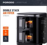 Porodo Lifestyle Double Stack Air Fryer – 11L Capacity, 2800W Power, 12 Presets, Touch Panel, - Image 2