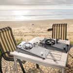 Porodo Lifestyle Dual-Burner Camping Table – 304 Stainless Steel Butane Cooking Set (Model PDLFST219BK) - Image 9