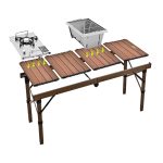 Porodo Lifestyle Grill & Gas Stove Portable Station – Foldable Aluminum Outdoor Cooking Station with Detachable Grill & Stove,