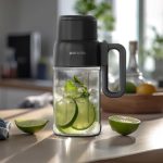 Porodo Lifestyle Jumbo Portable Blender P120JS-BK - 800 ml USB-C Juicer & Smoothie Maker with Straw - Image 3