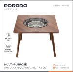 Porodo Lifestyle Multi-Purpose Outdoor Square Grill Table | Portable Camping & BBQ Cooking Table | - Image 5