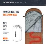Porodo Lifestyle Power Heating Sleeping Bag LFST024 – USB / Power-Bank Heated Camping & Travel Sleeping Bag - Image 4
