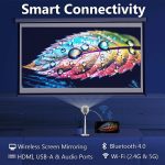 Porodo Lumio Smart FHD Projector PDTS17 – 1080p Full HD, 180 ANSI Lumens, Android 13, Telescopic Stand & Wireless Mirroring | - Image 9