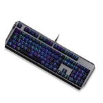 Porodo Mechanical Gaming Metal Keyboard PDX219 – 104 Keys, RGB Lighting, Blue Switches, Arabic/English Layout,