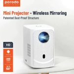 Porodo Mini Projector PD-P720PJR – Wireless Mirroring, LED Lamp, 2000 Lumens, Best Price In Muscat Oman - Image 2