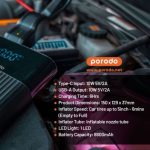 Porodo Multifunction 8800mAh Jump Starter & Air Pump – PD-2IN1JSAP-BK - Image 6