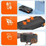 Porodo PB070 20,000 mAh 4‑Panel Solar Power Bank – 20 W USB‑C PD, Hand‑Crank, Flashlight & IP45 Water-Resistant (Price In Oman) - Image 3