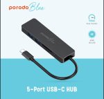 Porodo PB‑51HBC‑BK – 5‑in‑1 USB‑C Hub (4K HDMI, USB‑A, SD/MicroSD, 5 Gbps) - Image 3