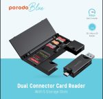 Porodo PB‑CACRH‑BK – USB‑C Multi‑Card Reader & Storage Box (SD + MicroSD, Travel‑Safe) - Image 2