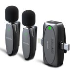 Porodo PD-2MLAV-BK Dual-Mic Lavalier - Lightning/Type-C/AUX - 7.5 h Use