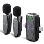 Porodo PD-2MLAV-BK Dual-Mic Lavalier - Lightning/Type-C/AUX - 7.5 h Use