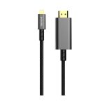 Porodo PD-4KHDML 6ft Lightning to HDMI Braided Cable – Ultra HD 1080P, 60Hz, Plug & Play, Tangle,