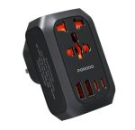 Porodo PD-FWCH044UK 20W Universal AC Adapter with 2 USB-C & 2 USB-A Ports – UK Plug, Multi-Device Fast Charger,