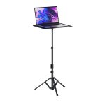 Porodo PD-TRPPJH-BK Multinational Laptop & Projector Stand – Adjustable Height up to 190cm, 360° Tray Rotation, 90° Tilt, 10kg Load Capacity – Ideal for Office, Home,