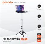 Porodo PD-TRPPJH-BK Multinational Laptop & Projector Stand – Adjustable Height up to 190cm, 360° Tray Rotation, 90° Tilt, 10kg Load Capacity – Ideal for Office, Home, - Image 4