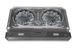 Porodo PDX121 Crystal Shell Laptop Cooling Pad – Silent Dual Fans, Adjustable Stand, LED Lighting, - Image 2
