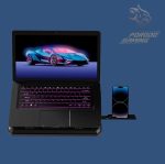 Porodo PDX121 Crystal Shell Laptop Cooling Pad – Silent Dual Fans, Adjustable Stand, LED Lighting, - Image 4